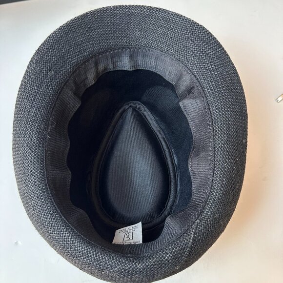 CLASSIC JUTE PANAMA HAT WITH CONTRASTING BAND, BLACK COLOR - Picture 6 of 8